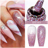 10Pcs Nude Glitter Gel Nail Polish Set Purple