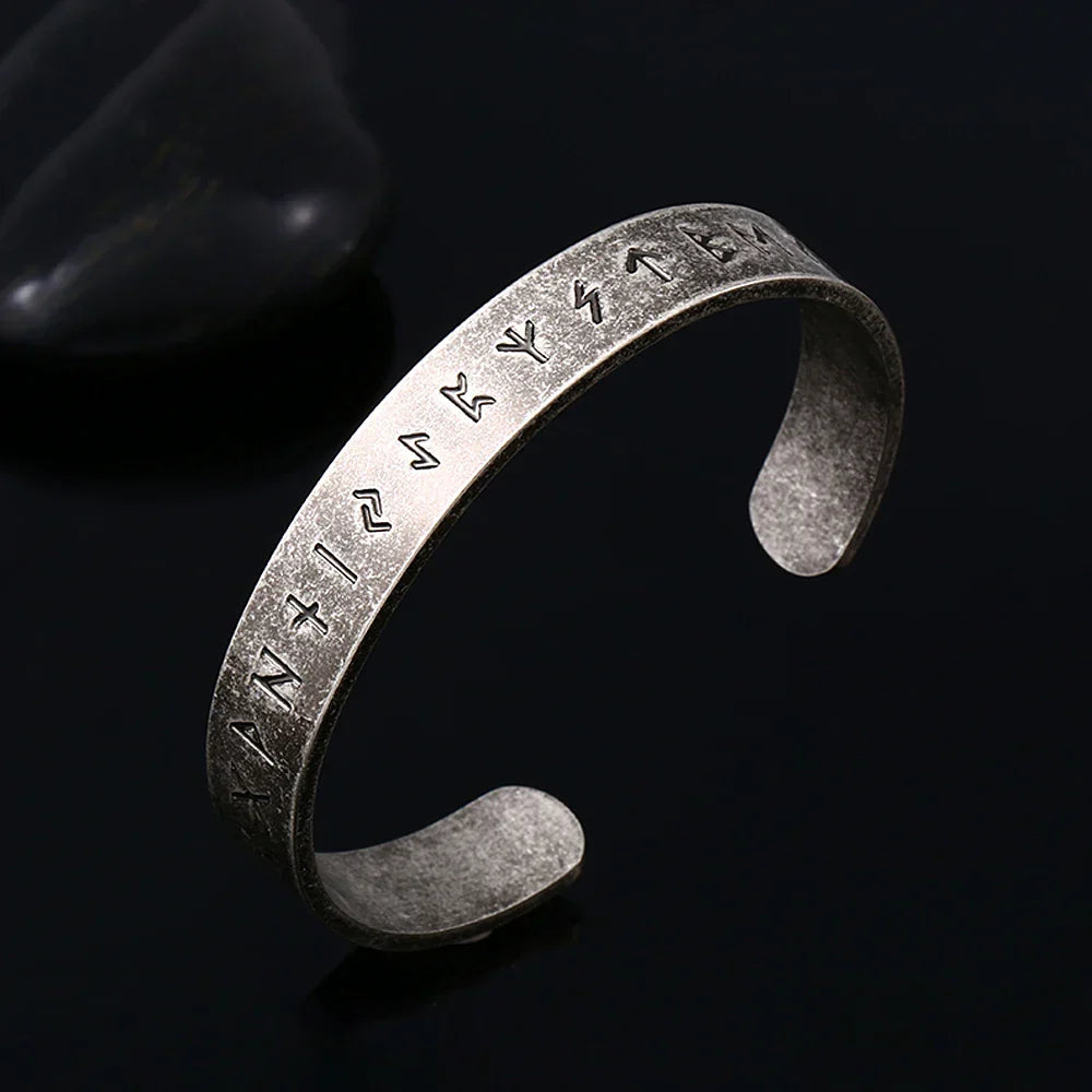 Black Stainless Steel Viking Rune Bracelets For Men