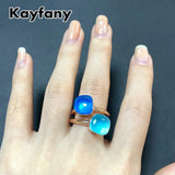 2PcsSet Pomellato Ring Stacked Mix Color Crystal Ring