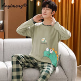 Big Size Autumn New Mens Casual Pajamas Set