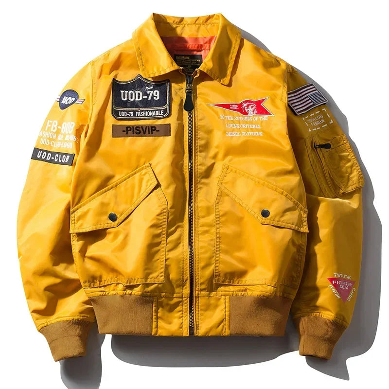 Spring Autumn Aviator Baseball Baseball Jackets Man Military