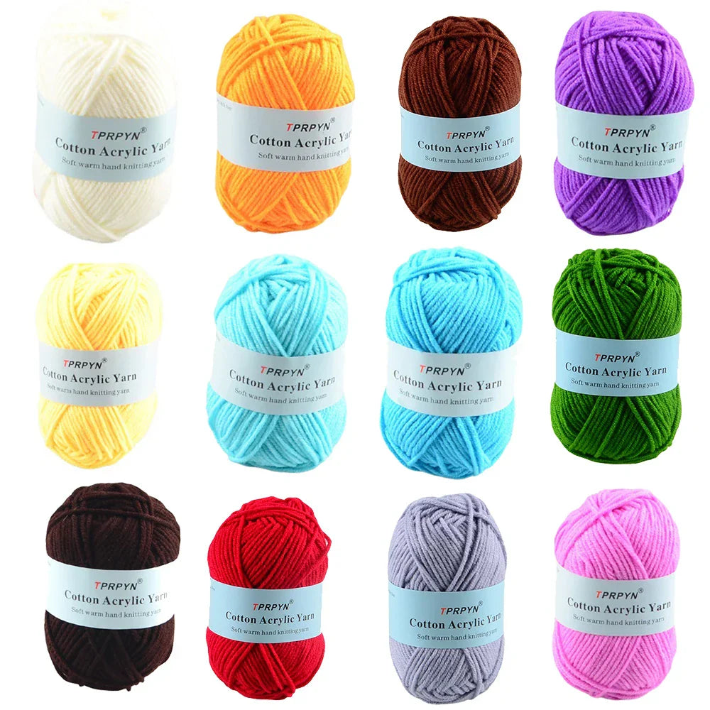 TPRPYN 12Pc Milk Cotton Yarn For Hand Knitting