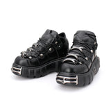2023 NEW Punk Style Women Shoes Laceup heel