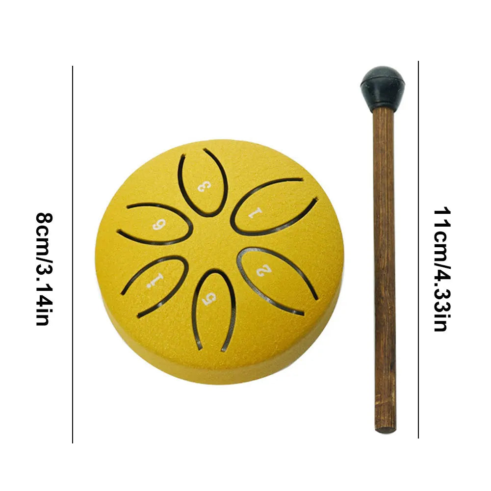 Mini Steel Tongue Drum 3 Inch 6 Notes