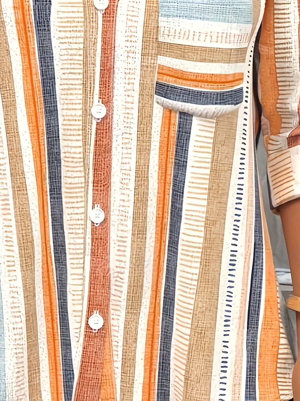Plus Size Casual Blouse Womens Plus Stripe Print