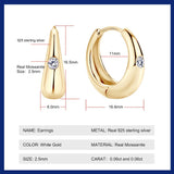 Sweetrain 2.5mm Moissanite Hoop Earrings For Women 925