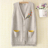 Plus Size Loose Sweaters Vest Women Clothing 4xl