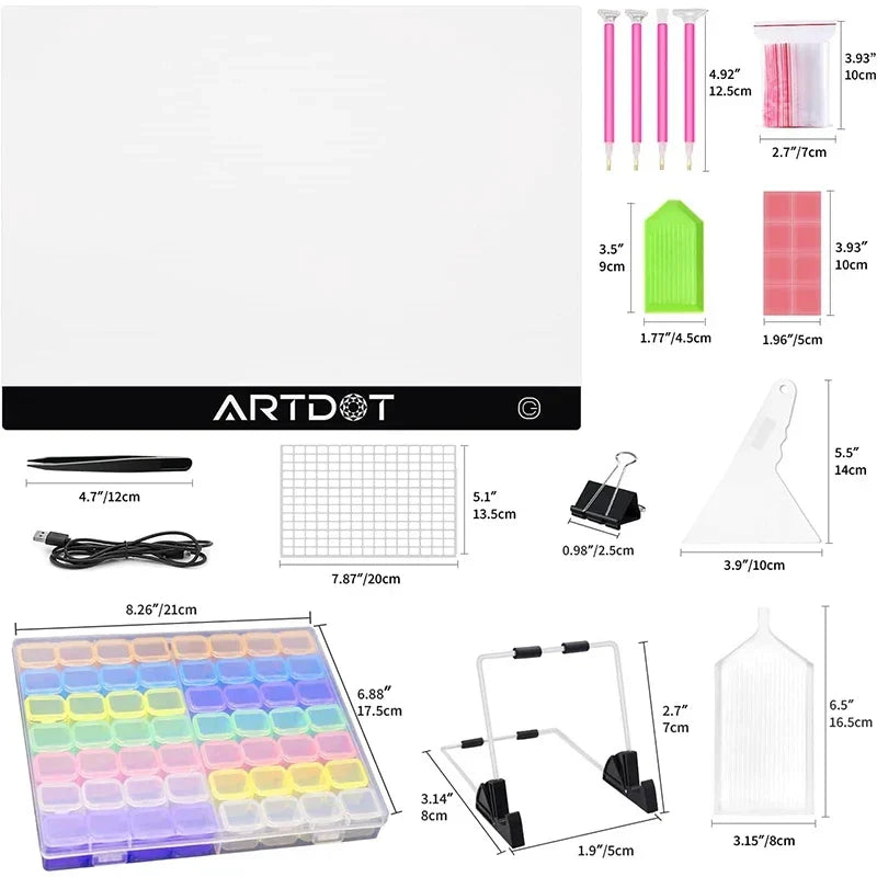 ARTDOT LED Light Pad For 5D Stitch Diamond