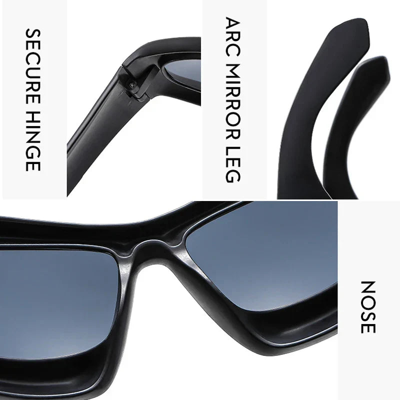 Fashion Y2K Cyberpunk Sunglasses Women Men UV400 Red