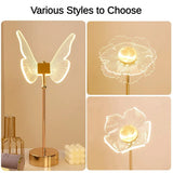 Table Lamp Retro Gold Acrylic Butterfly LED Desk