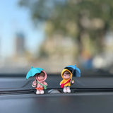 4PCS Cute Umbrella Couple Car Interior Decoration Action