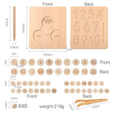 Montessori Counting Board for Girls Boy Tracing Board