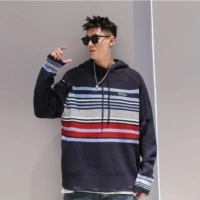 Man Clothes Aesthetic Pullovers Knitted Sweaters for Men