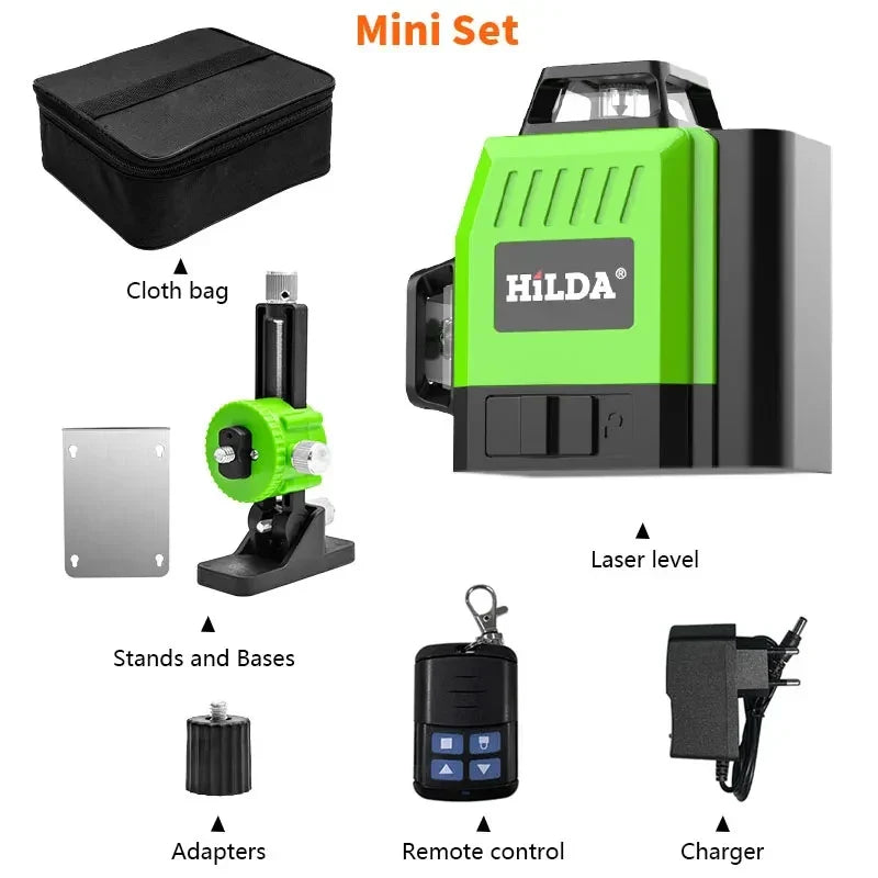 Laser Level 12 Lines 3D Self-Leveling 360 Horizontal