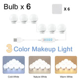 LED Detachable Bulbs Professional Makeup Mirror Lamp USB