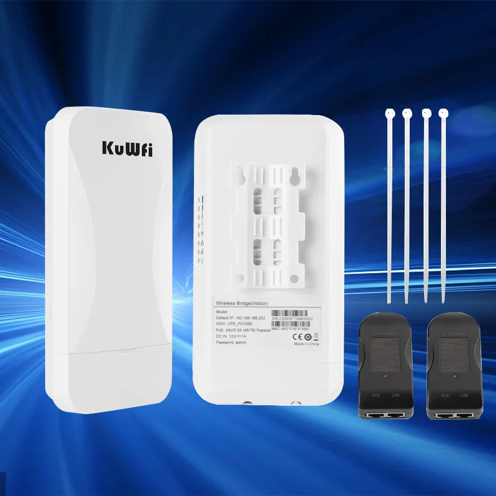 KuWfi 300Mbps Wifi Router Outdoor Wireless Bridge 2.4G