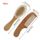 2pcs Wooden Baby Hair Brush Comb Soft Baby