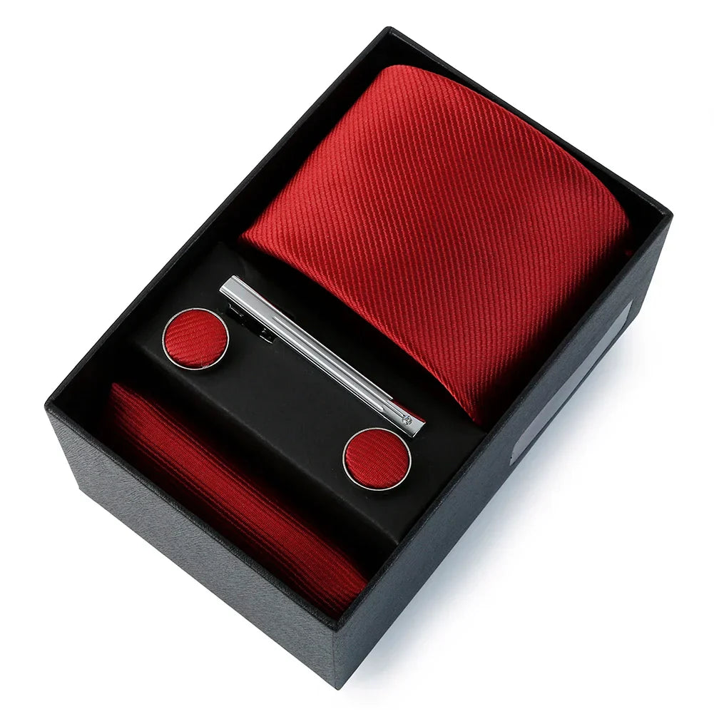 Top Quality Classic Business Ties Hanky Cufflink Clips
