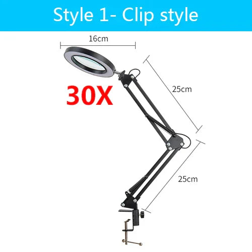 5x 30x Flexible Clamp-on Table Lamp with LED