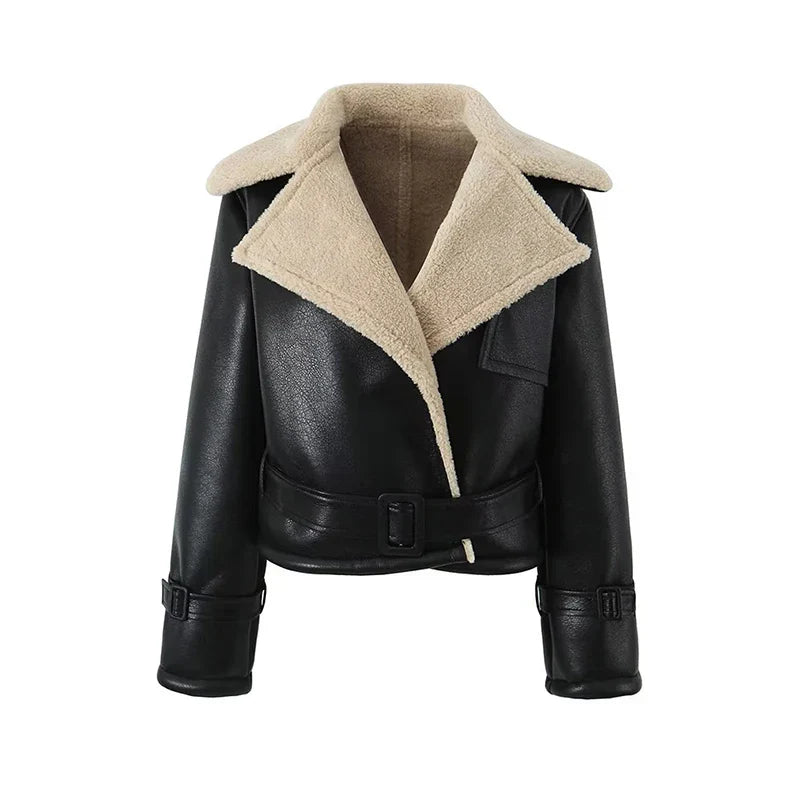 Winter Autumn Streetwear New Women's Sheepskin Lamb Fur