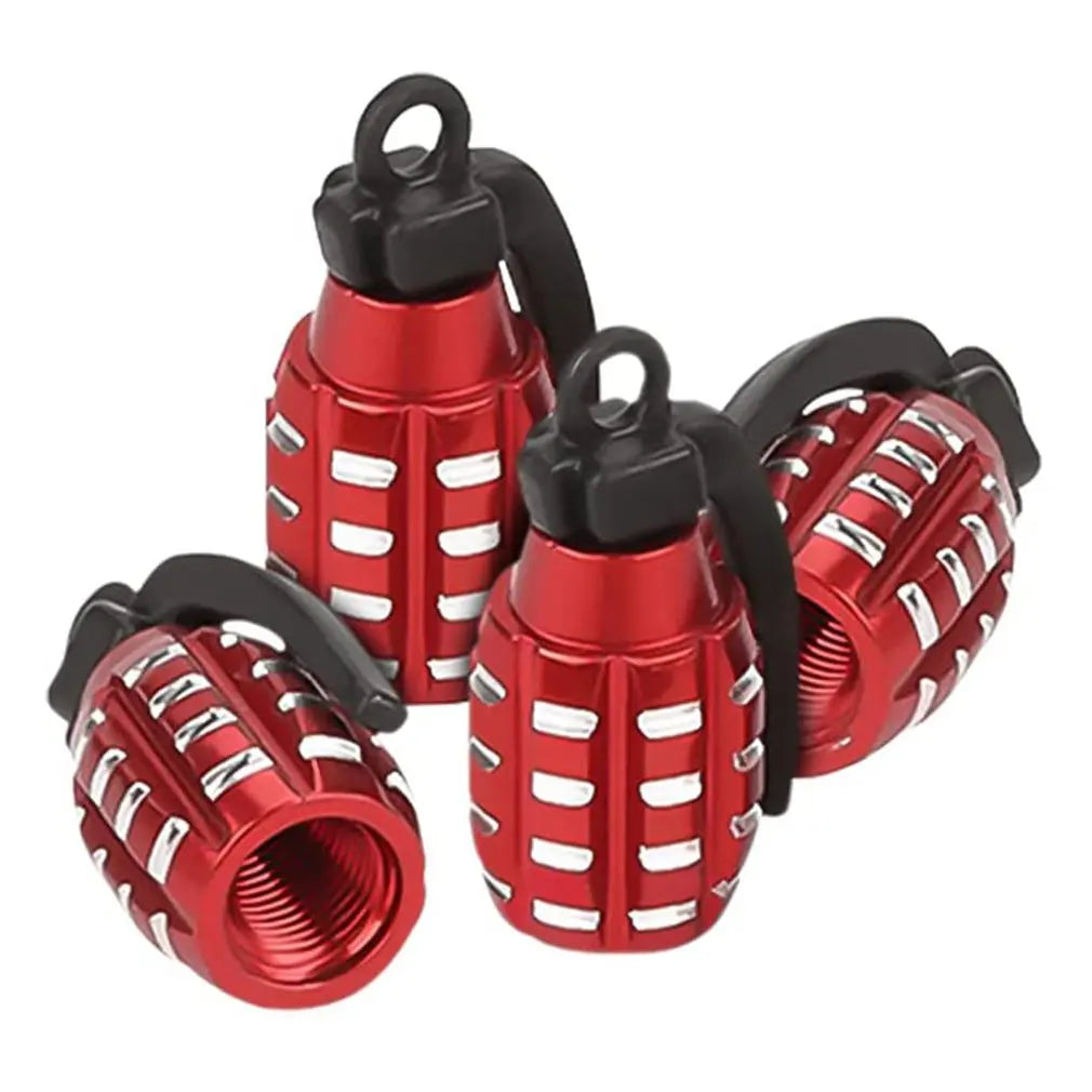 4pcs Car Tire Valve Cap Grenade Aluminum Alloy
