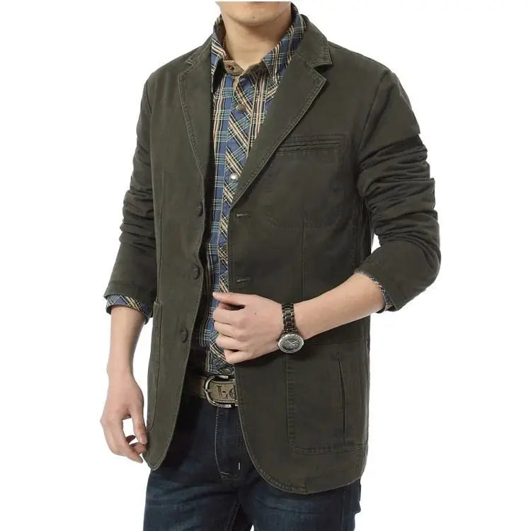 New Men Blazer Spring Autumn Cotton Denim Jackets
