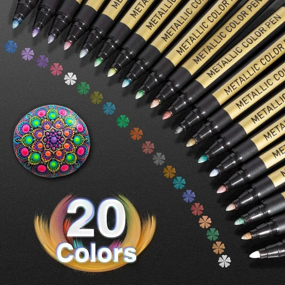 10/20 Color Metallic Paint Marker Pen Permanent Writing