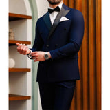 Fashion Peak Lapel Double Breasted Suits for Men