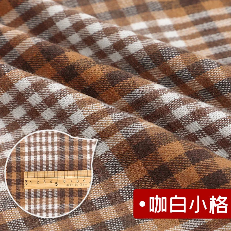 Yarn Dyed Soft Thickening Grinding Wool Plaid Fabric