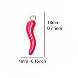 5pcs Stainless Steel Chili Charms Pendant For Jewelry