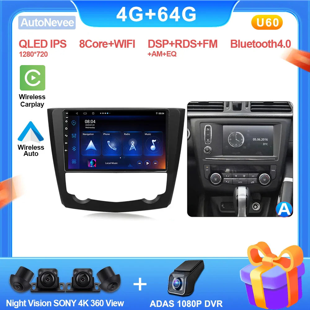 9" CarPlay Android Radio for Renault Kadjar (2015-2019)