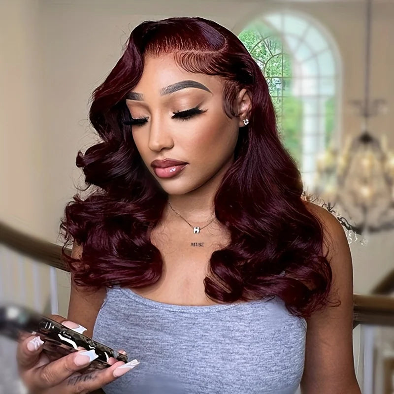 13x6 Body Wave 99j burgundy 13x4 Lace Front