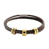 Custom Family Names Bracelet for Men Personalized Braided