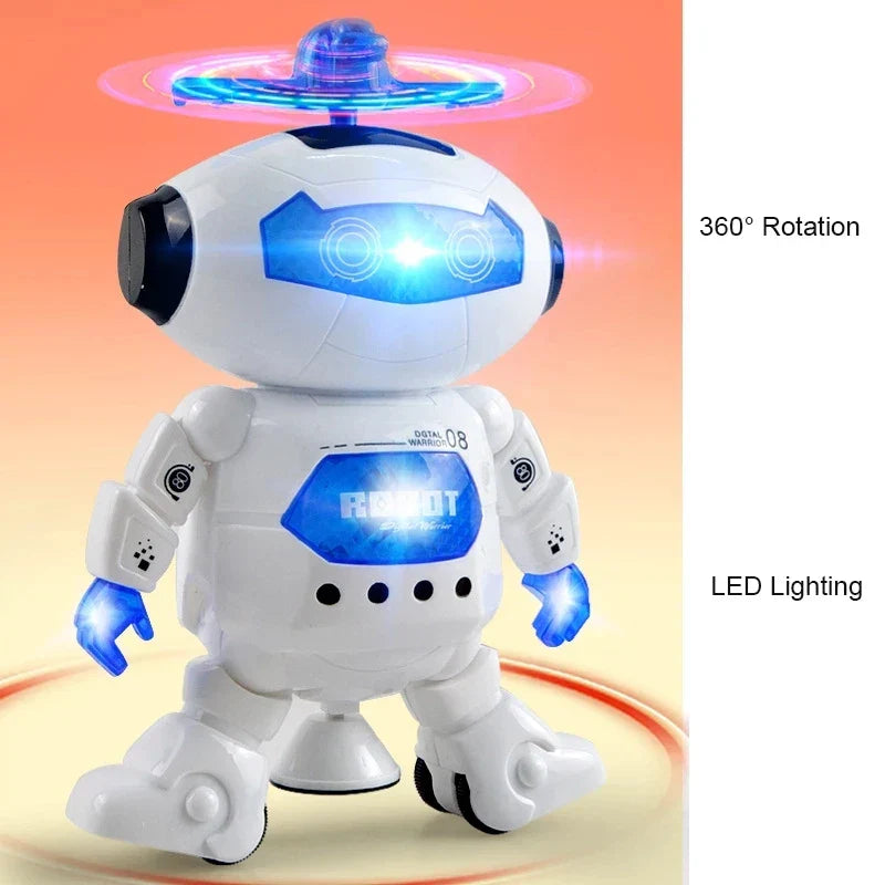 Kids Music Robot Toys Rotating Dance With LED