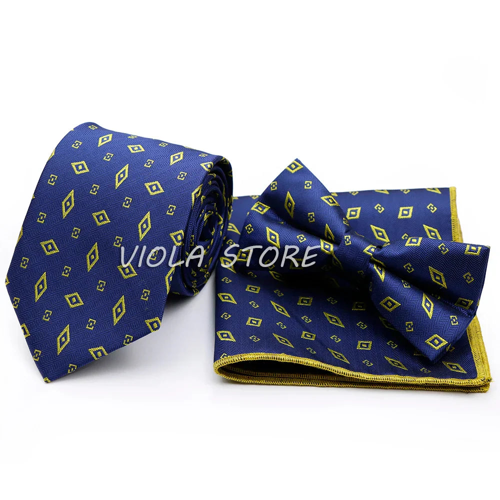 45 Color Paisley Geometry Striped 7.5cm Tie Set