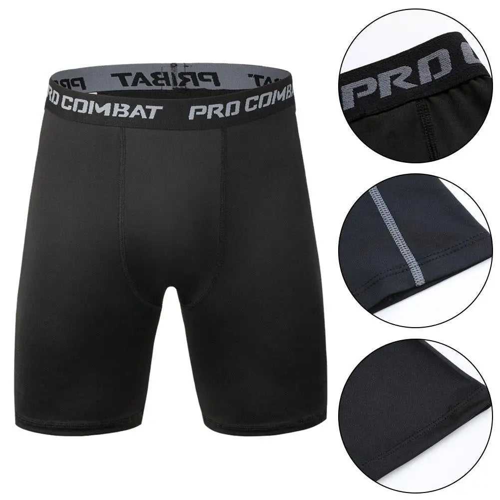 New Male Fitness Quick-Drying Tight Shorts Elastic Compression