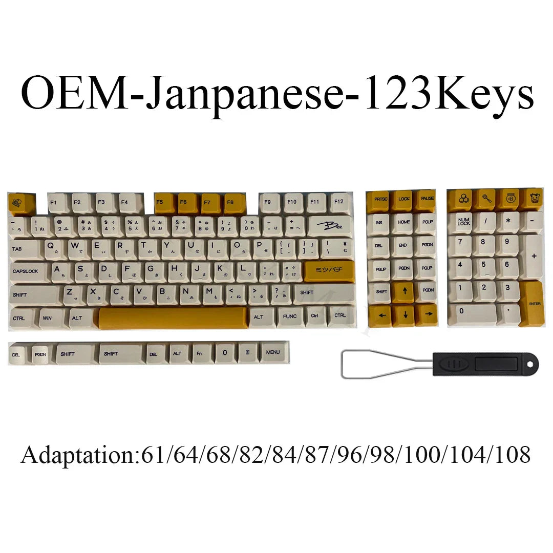 123 Keys PBT Keycap Matcha Green Replaceable DYE-SUB