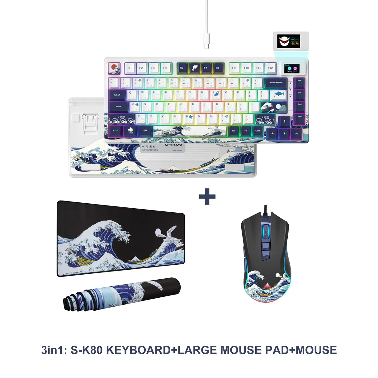 womier S-K80 Gamer Keyboard with Color OLED Display