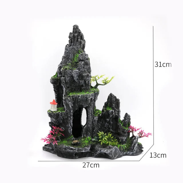 Fish Tank Plant Rockery Multi-style Aquarium Decoration,Resin Artificial