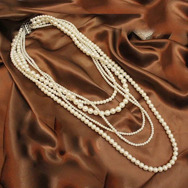 Korea Fashion 5 layers Long Sweater Chain Necklace