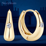 Sweetrain 2.5mm Moissanite Hoop Earrings For Women 925