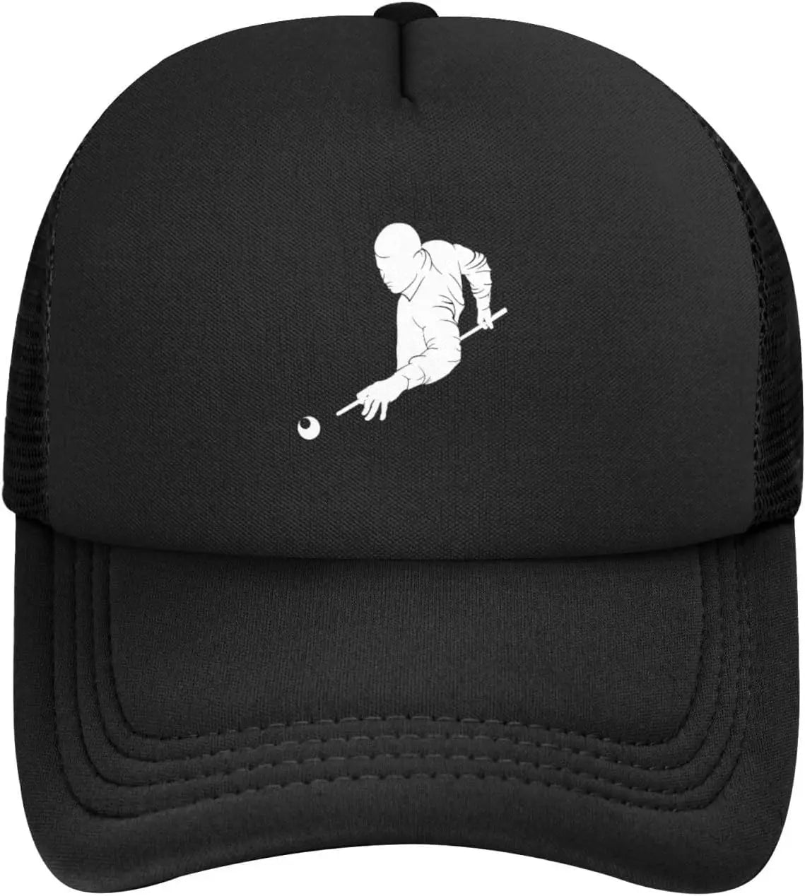 Player Billiards Ball Black Dad Hat Fashion Mesh