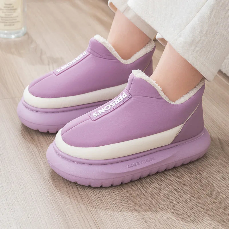 Chunky Thick Heels Women Snow Boots Outdoor Platform