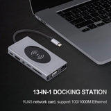 USB C HUB 20W Wireless Charging 1000M RJ45