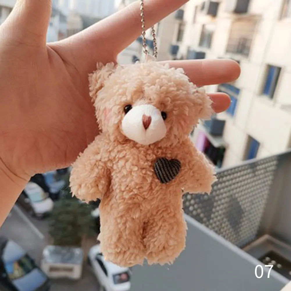 12cm Cute Bear Plush Keyring Pendant Soft Stuffed