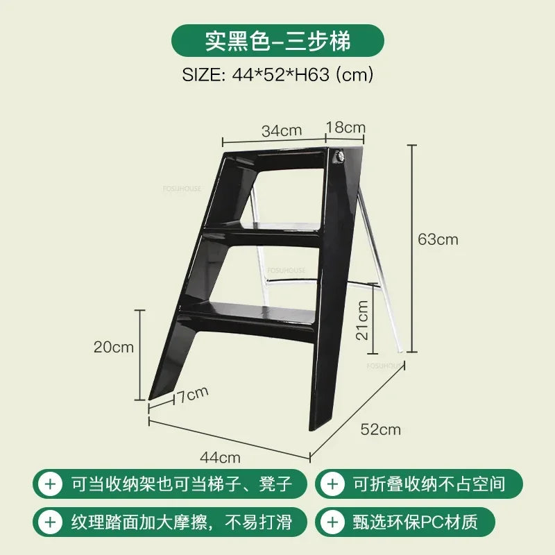 Modern Home Folding Ladder Transparent Acrylic Step Ladders