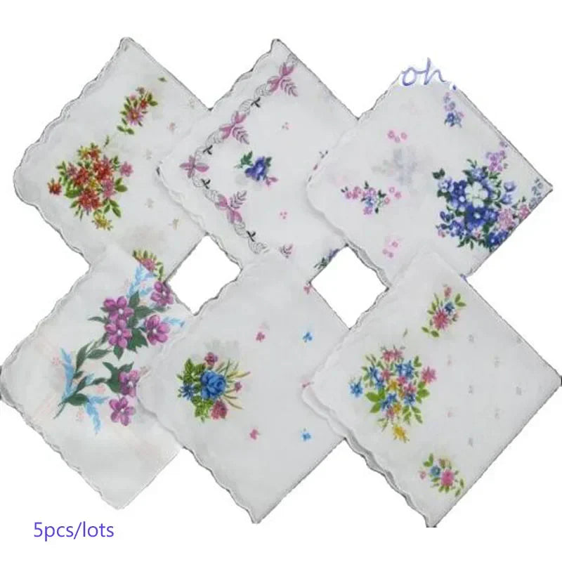 5pcs 28CM HOT Cotton white lace Printed women