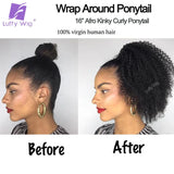Drawstring Ponytail Human Hair 4c Afro Kinky Curly