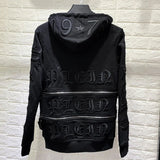 Men's Hoodie Letters Embroidered Zipper Hooded Cardigan Jacket