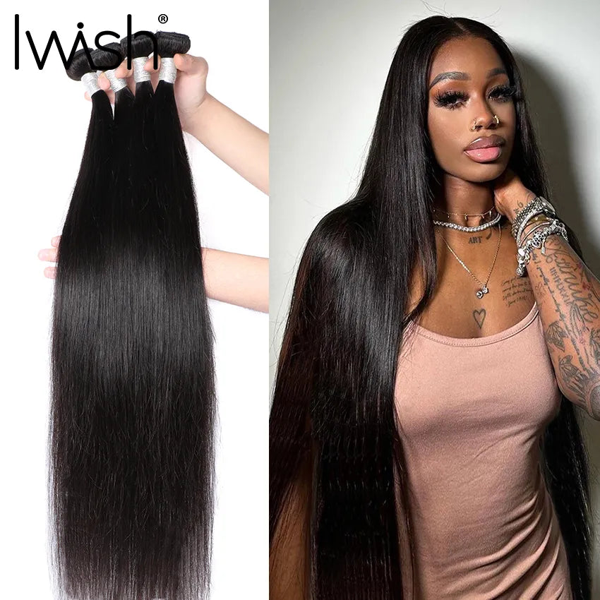 Human Hair Bundles 1/3/4 Piece Hair Extension For